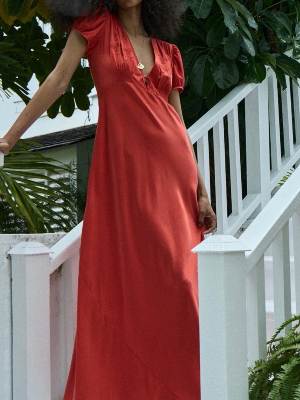 Doen Leana Dress in Fiery Coral size M